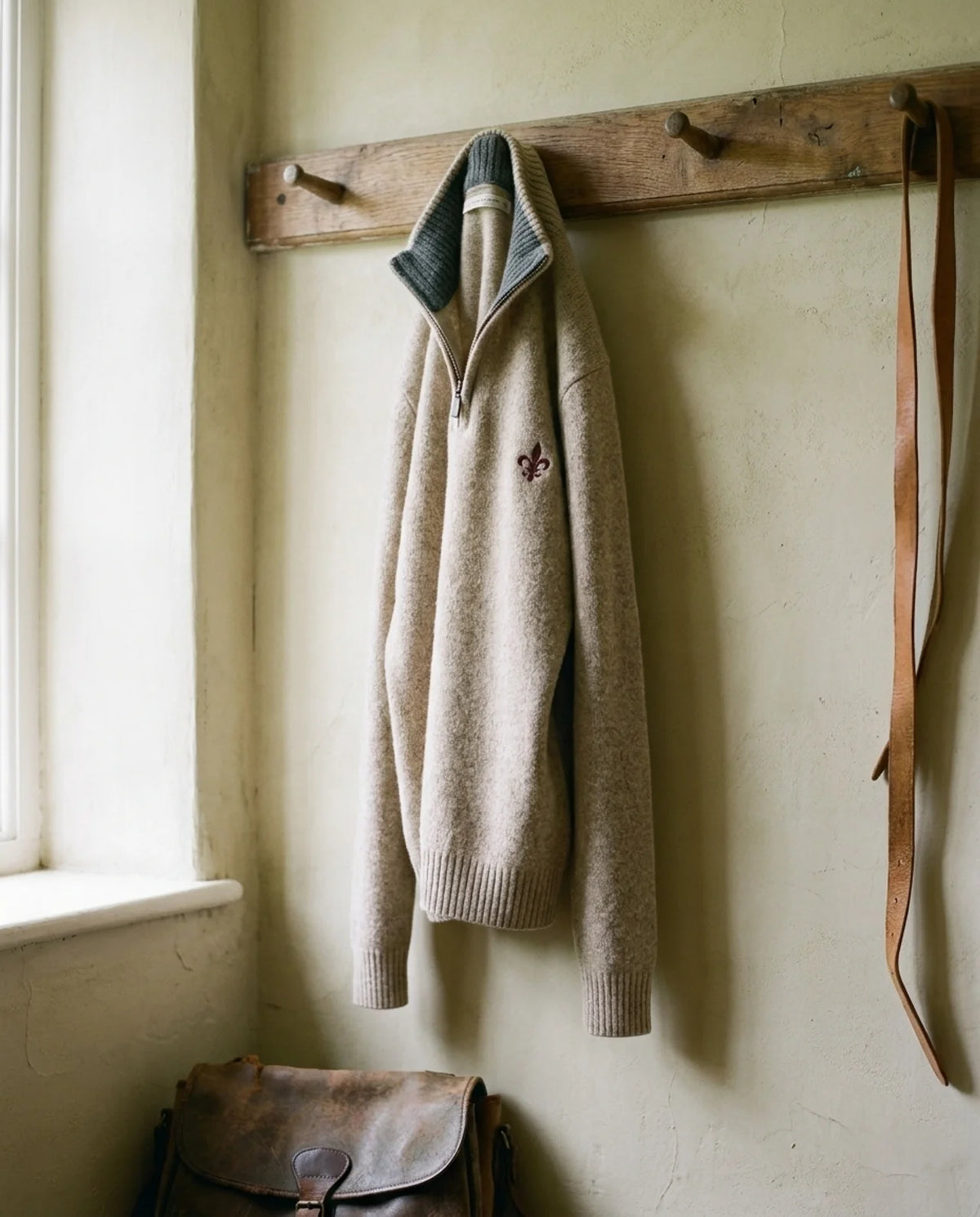 Pull en laine camionneur Vallery Beige