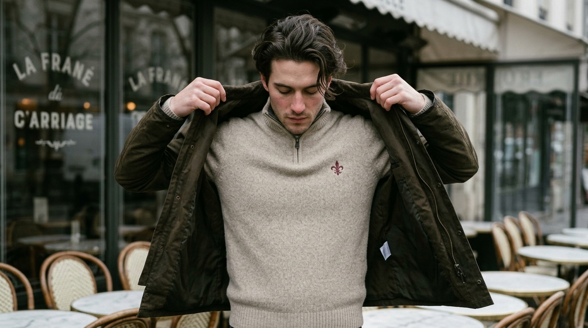 Pull en laine camionneur Vallery Beige