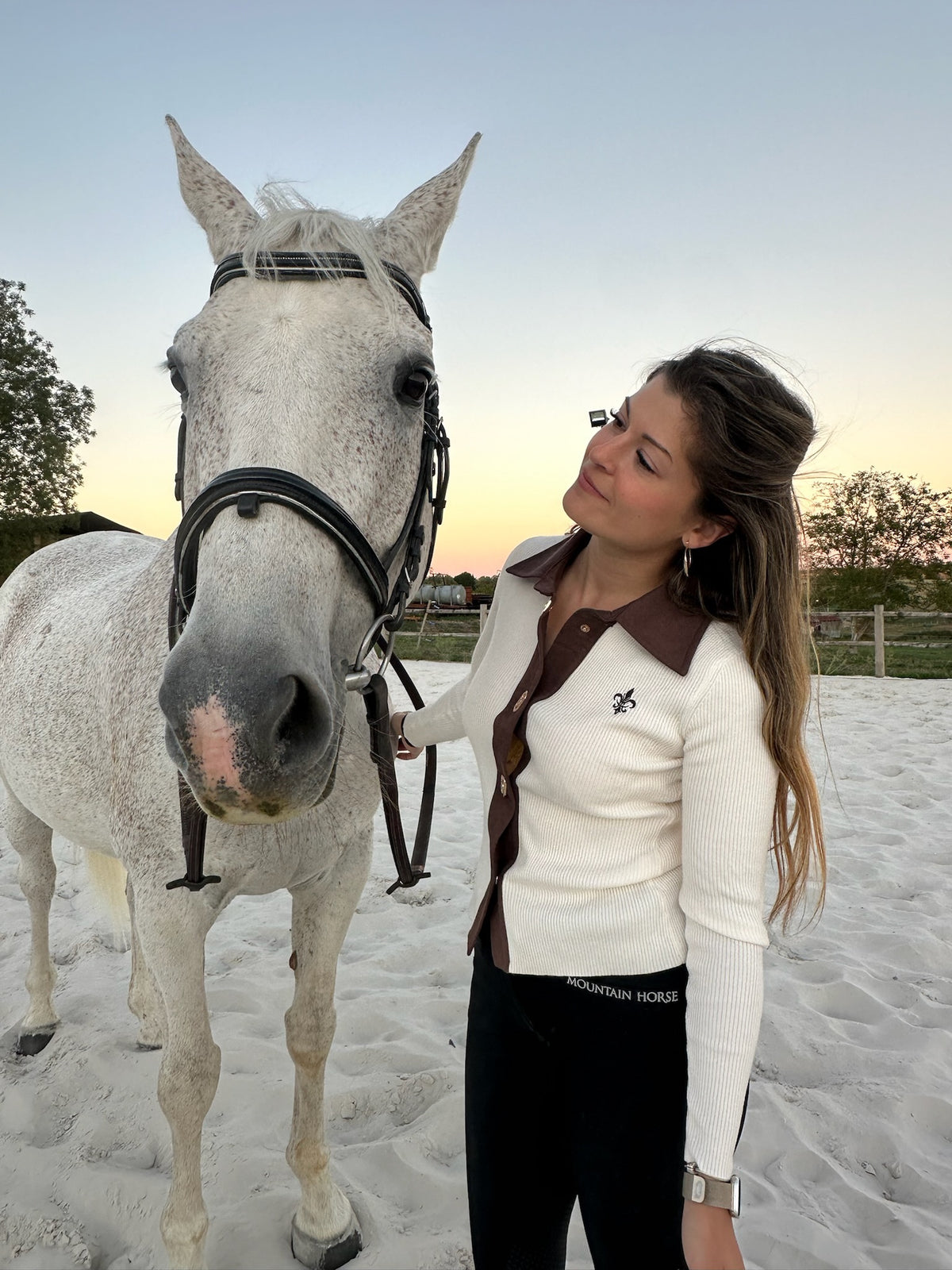 Gilet Femme Chambord — polo manches longues maille côtelée