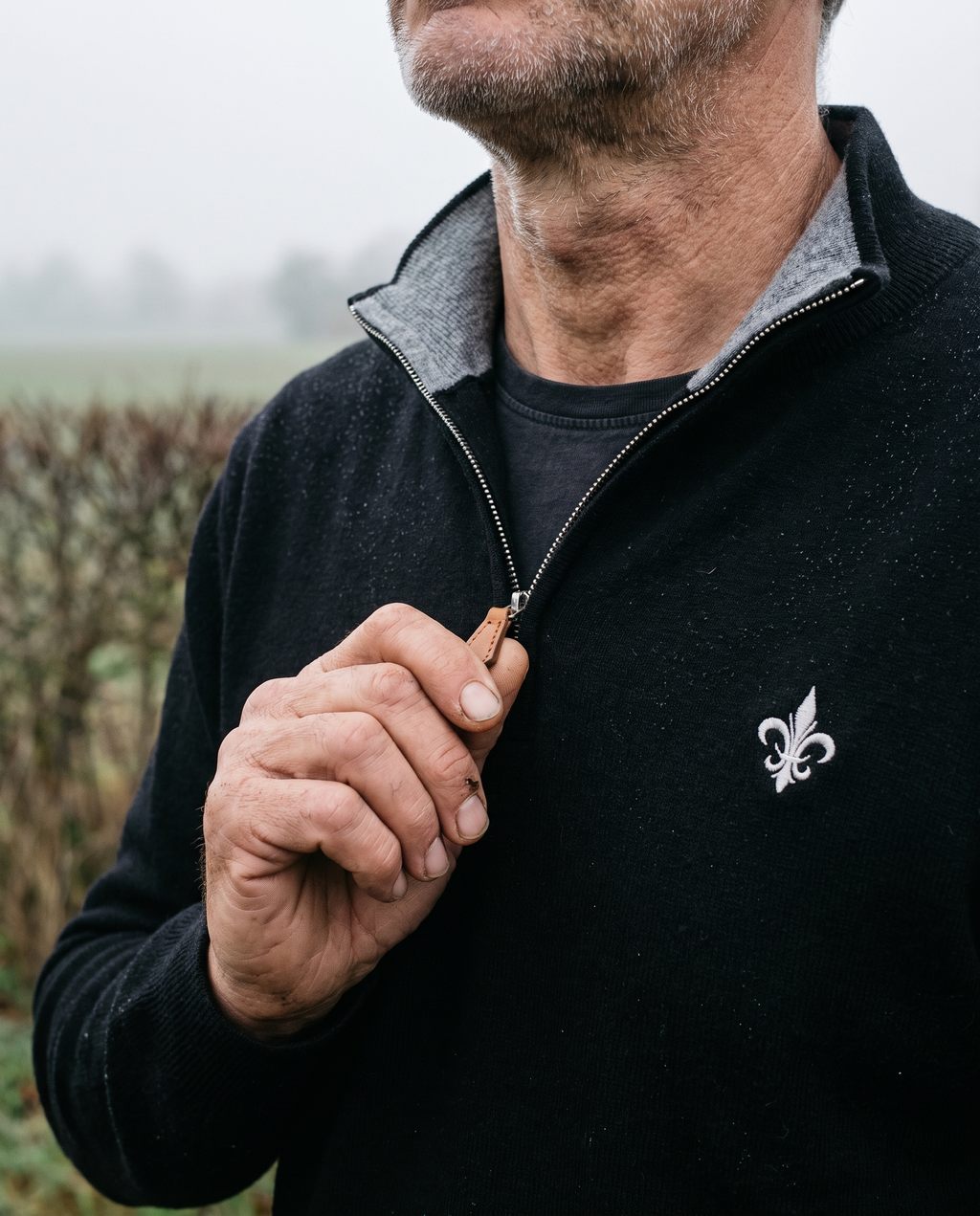 Pull Homme Cheverny — demi-zip maille laine