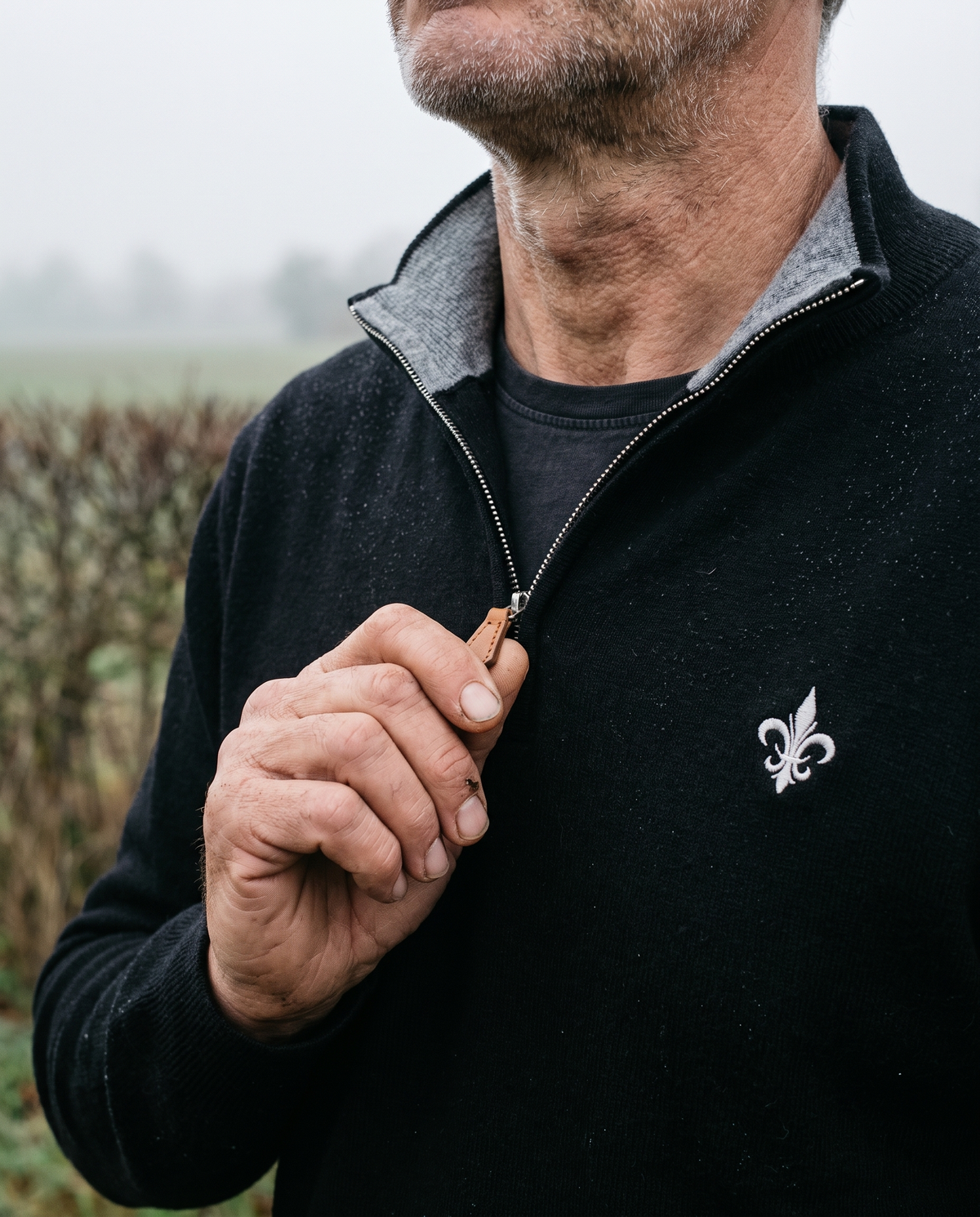 Pull Homme Cheverny — demi-zip maille laine