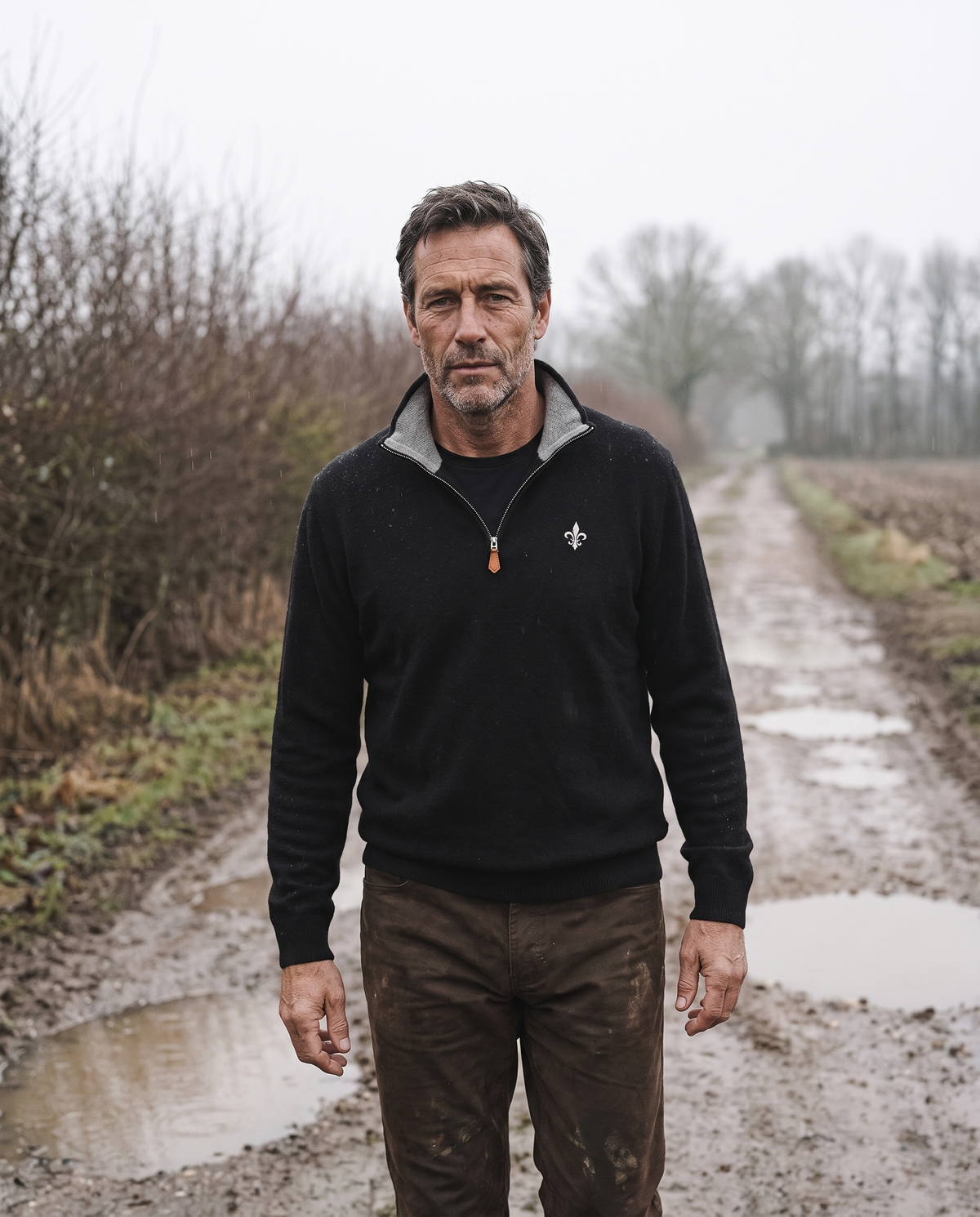 Pull Homme Cheverny — demi-zip maille laine