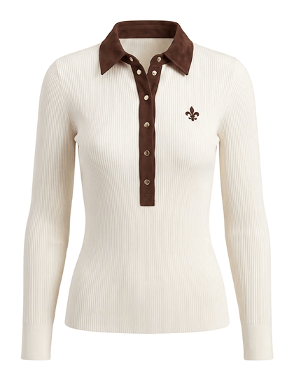 Polo Femme Chambord blanc, vue à 360°
