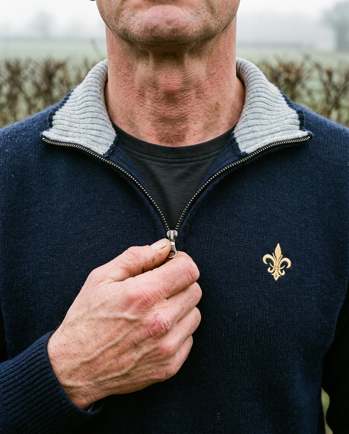 Pull en laine camionneur Vallery Bleu Marine